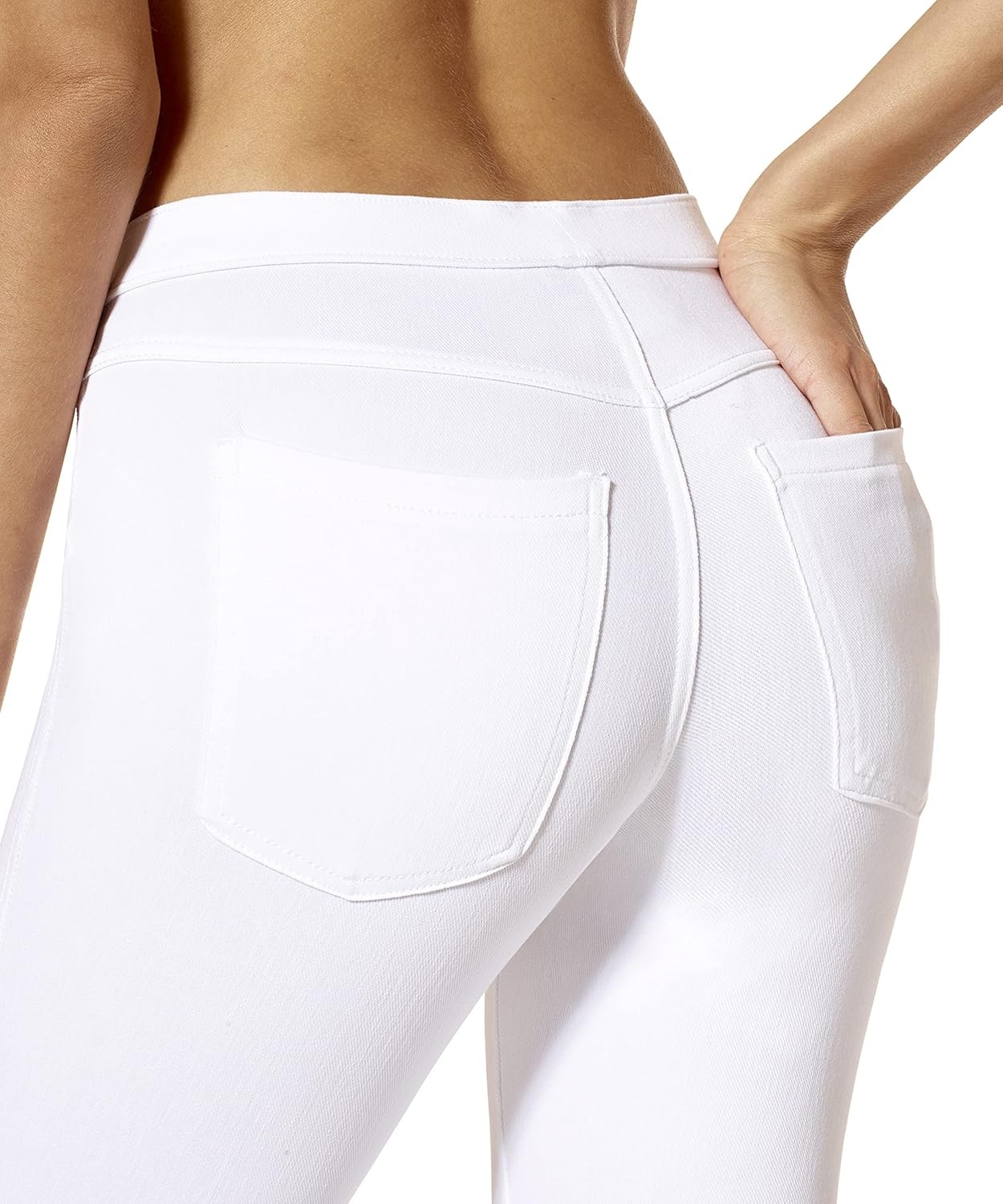image:imageNo Nonsense Womens Classic Denim Capri Leggings with Pockets Comfortable Stretch Pull On PantsWhite