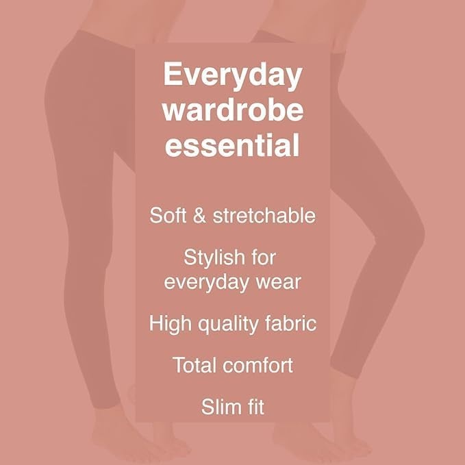 image:imageNo Nonsense Womens Leggings Soft Cotton Feel Comfortable amp Perfect for Layering Gentle Elastic WaistbandBlack 2 Pair Pack