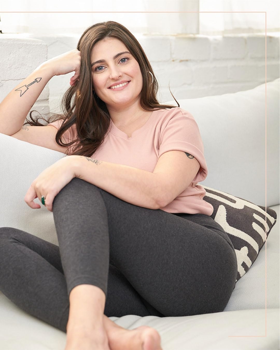 image:imageNo Nonsense Womens Leggings Soft Cotton Feel Comfortable amp Perfect for Layering Gentle Elastic WaistbandBlackCharcoal Grey 2 Pair Pack