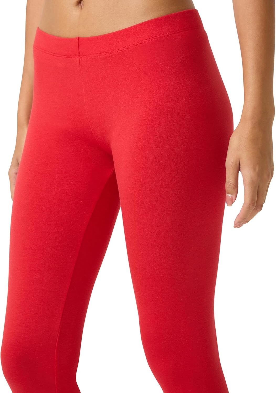 image:imageNo Nonsense Womens Leggings Soft Cotton Feel Comfortable amp Perfect for Layering Gentle Elastic WaistbandRed Hot