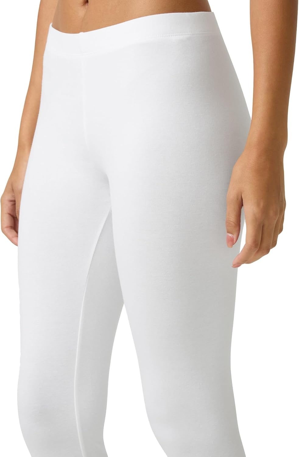 image:imageNo Nonsense Womens Leggings Soft Cotton Feel Comfortable amp Perfect for Layering Gentle Elastic WaistbandWhite