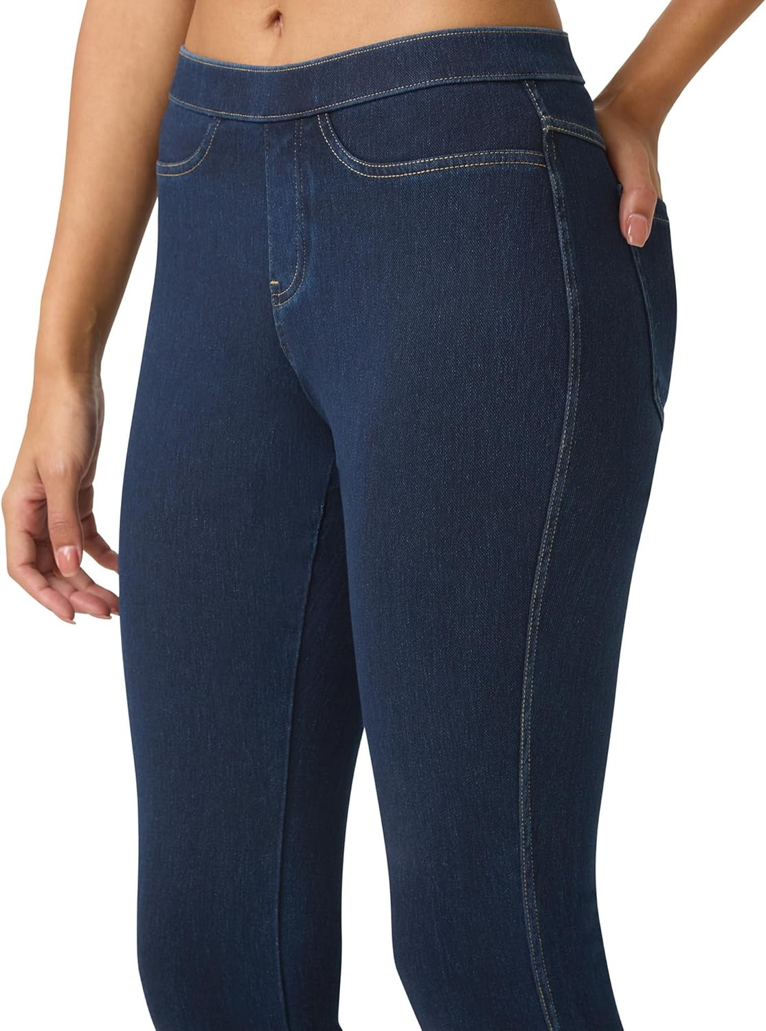 image:imageNo nonsense Womens Classic Denim Leggings Jeggings for Women with Real Back Pockets High Waisted Stretch JeansDark Denim