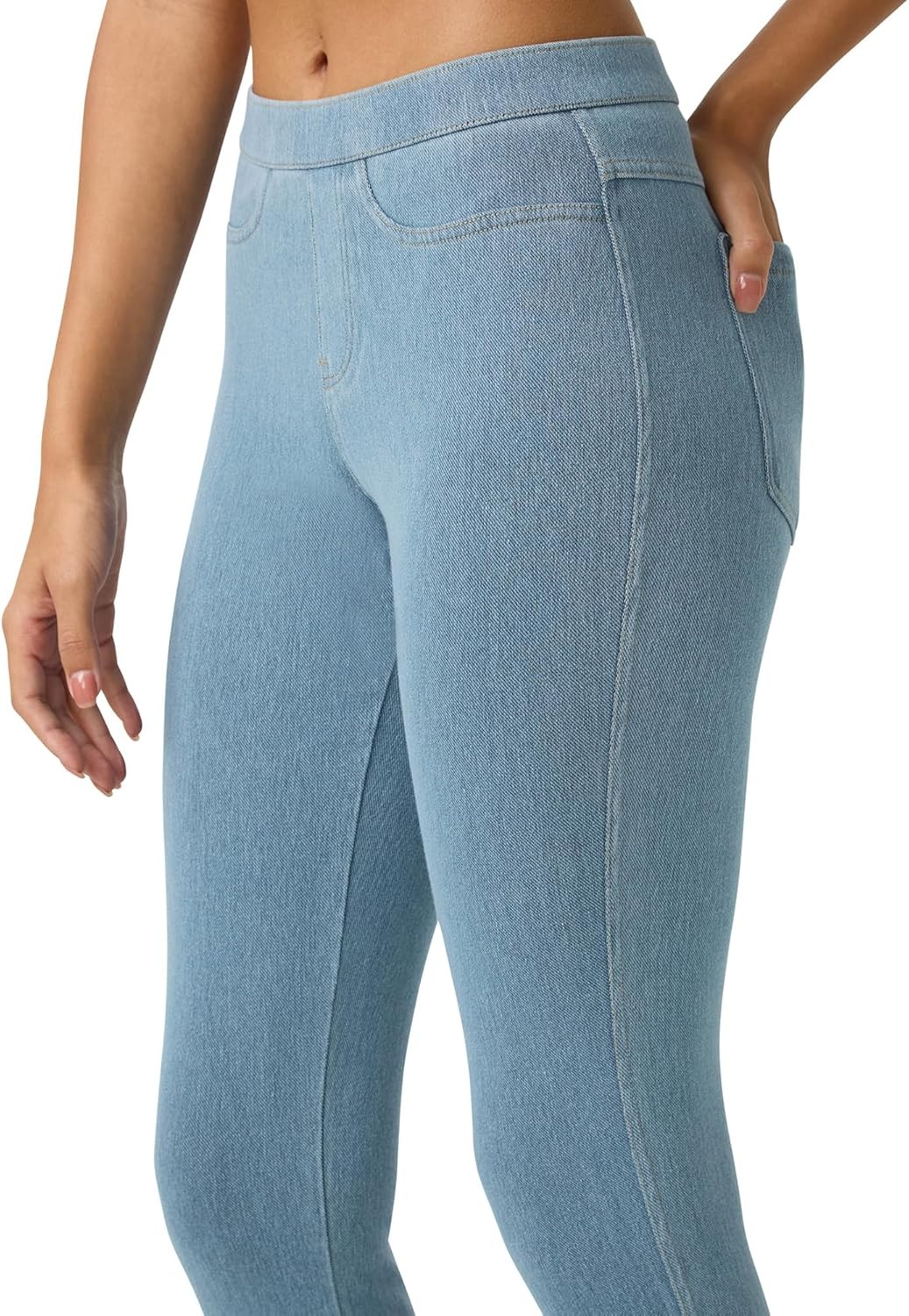 image:imageNo nonsense Womens Classic Denim Leggings Jeggings for Women with Real Back Pockets High Waisted Stretch JeansLight Denim