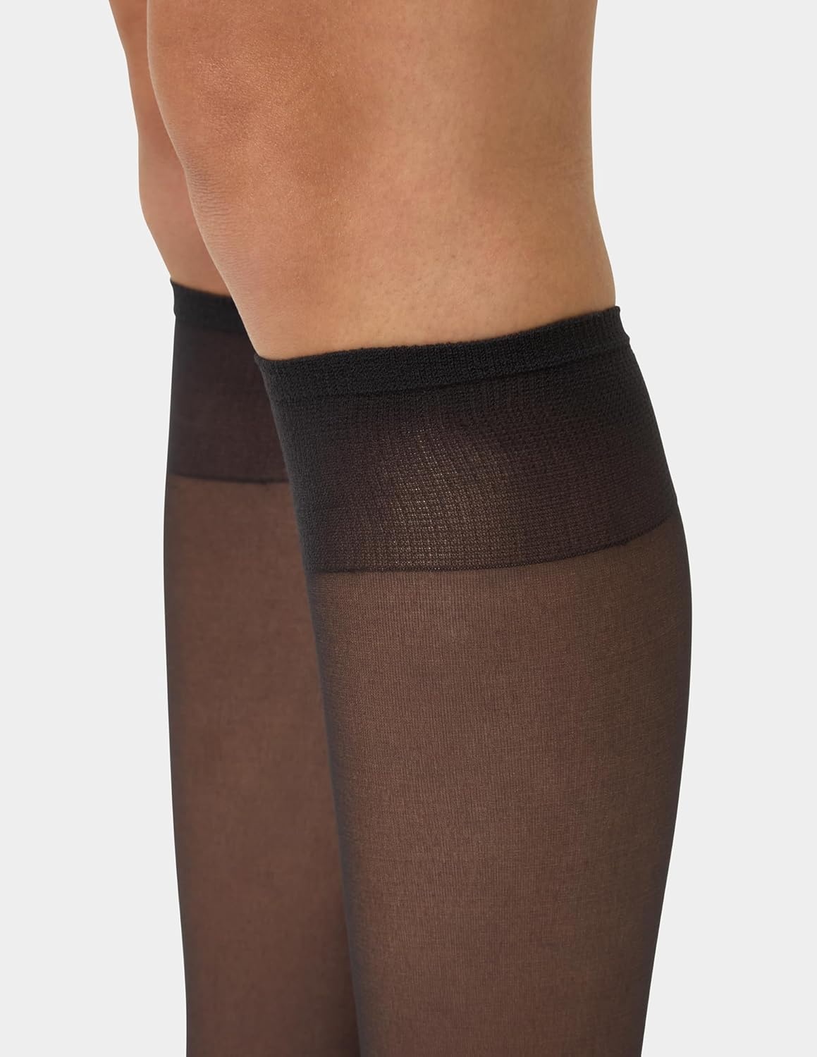 image:imageNo nonsense Womens Sheer Knee High Nylons for Women with Comfort Top Nylon Trouser Stockings Value PackMidnight Black 10 Pair Pack