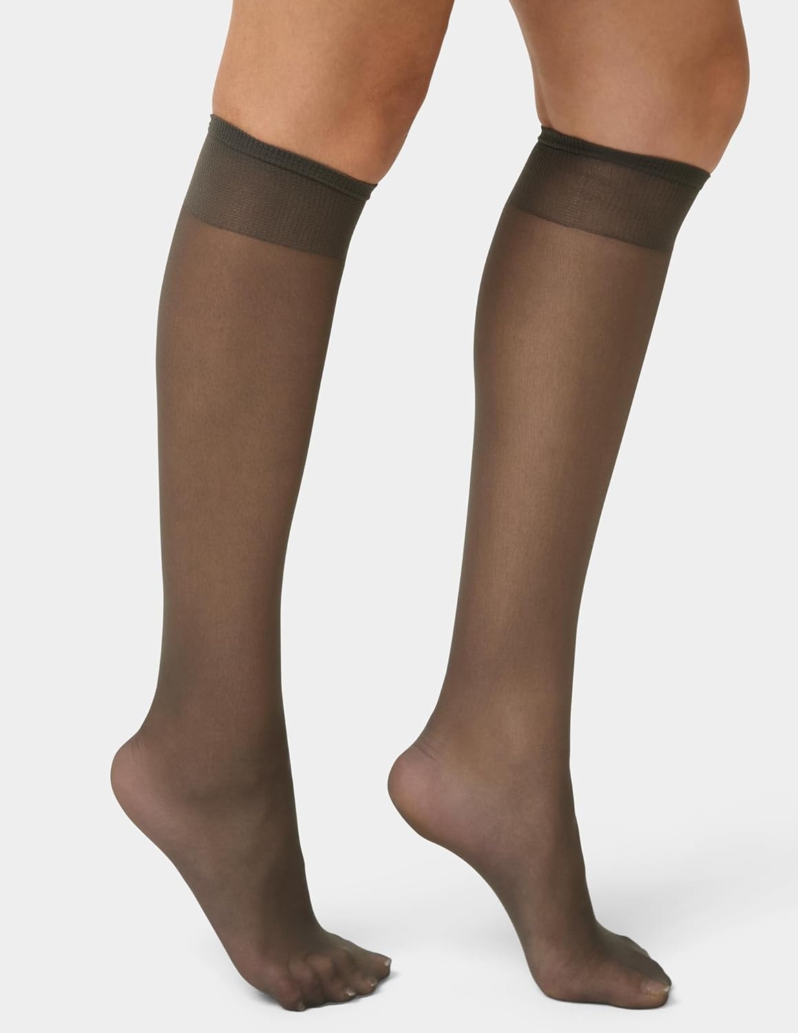 image:imageNo nonsense Womens Sheer Knee High Nylons for Women with Comfort Top Nylon Trouser Stockings Value PackOff Black 8 Pair Pack