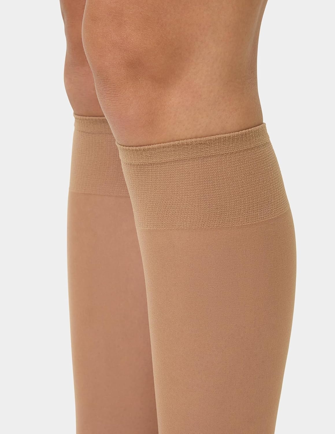 image:imageNo nonsense Womens Sheer Knee High Nylons for Women with Comfort Top Nylon Trouser Stockings Value PackTan 8 Pair Pack