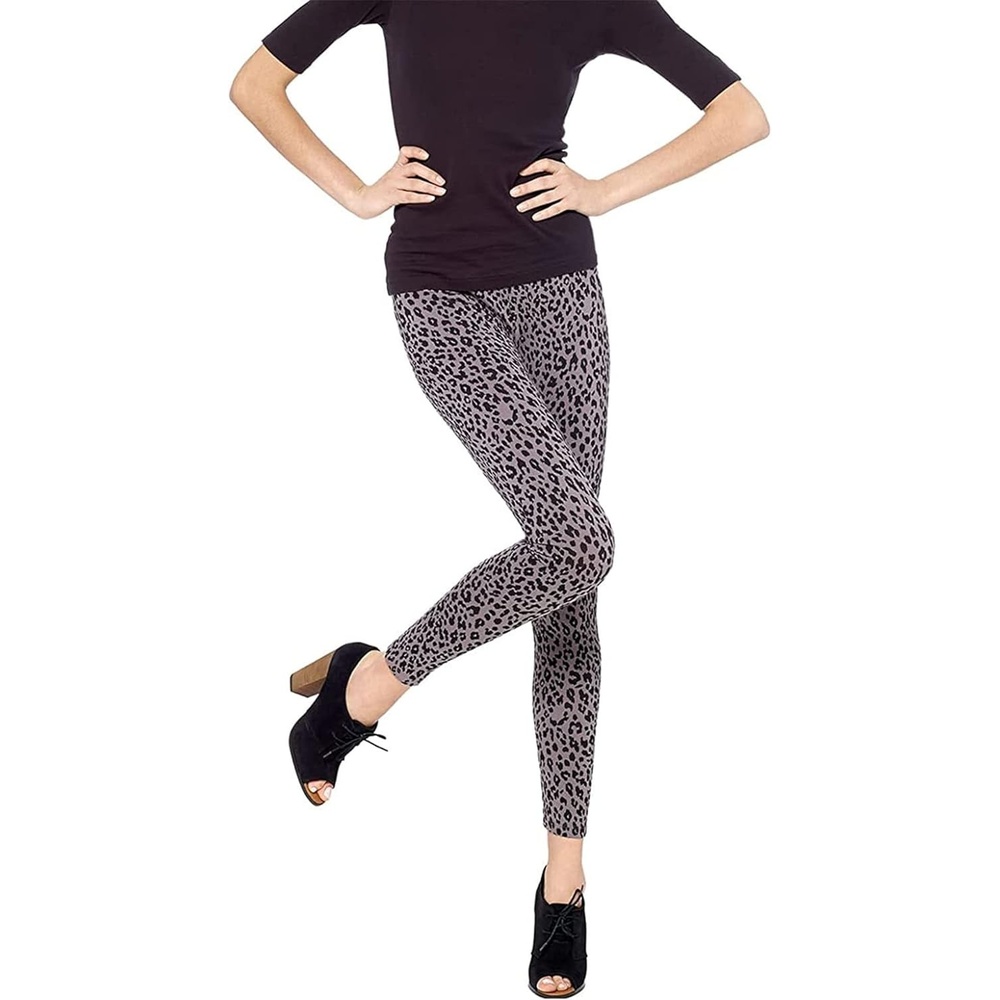 image:imageNo Nonsense Womens Leggings Soft Cotton Feel Comfortable amp Perfect for Layering Gentle Elastic WaistbandSteel Animal Print