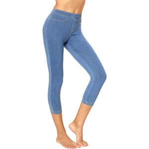 image:imageNo Nonsense Womens Classic Denim Capri Leggings with Pockets Comfortable Stretch Pull On PantsLight Denim