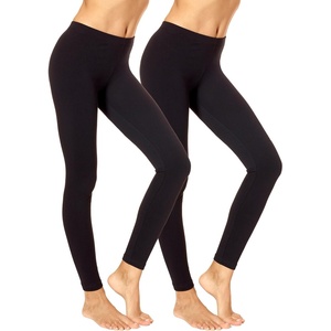 image:imageNo Nonsense Womens Leggings  Soft Cotton Feel Comfortable amp Perfect for Layering Gentle Elastic WaistbandBlack  2 Pair Pack