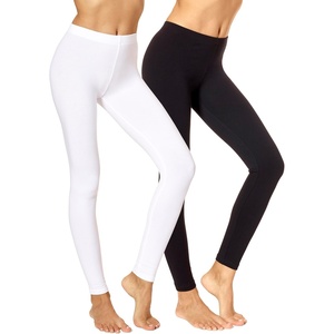 image:imageNo Nonsense Womens Leggings  Soft Cotton Feel Comfortable amp Perfect for Layering Gentle Elastic WaistbandBlackWhite  2 Pair Pack