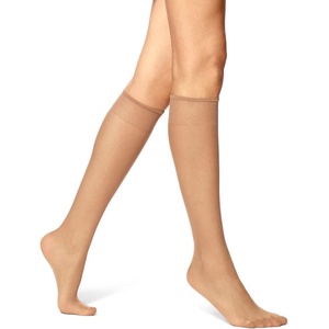 image:imageNo nonsense Womens Sheer Knee High Nylons for Women with Comfort Top Nylon Trouser Stockings Value PackTan Reinforced Toe  10 Pair Pack