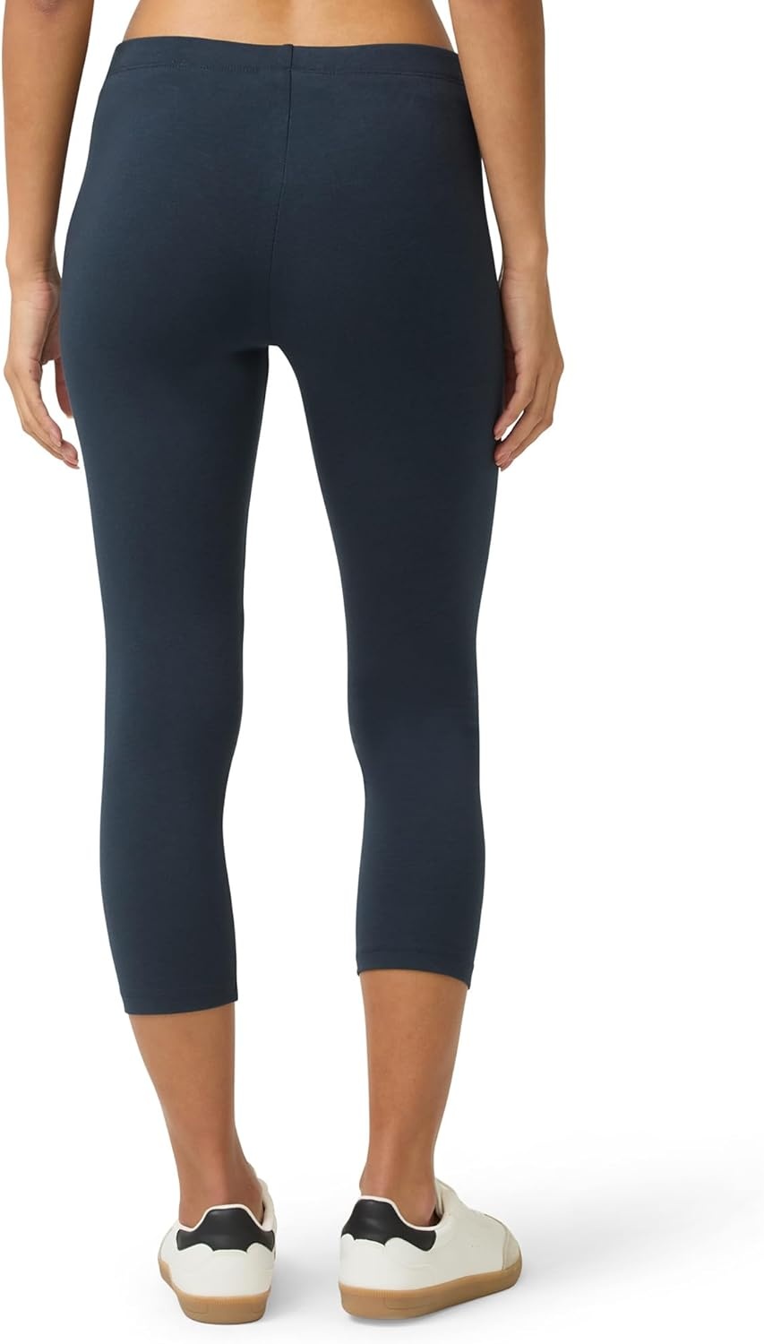 image:imageNo Nonsense Womens Capri Leggings Soft Cotton Feel Comfortable amp Perfect for Layering Gentle Elastic WaistbandTwilight
