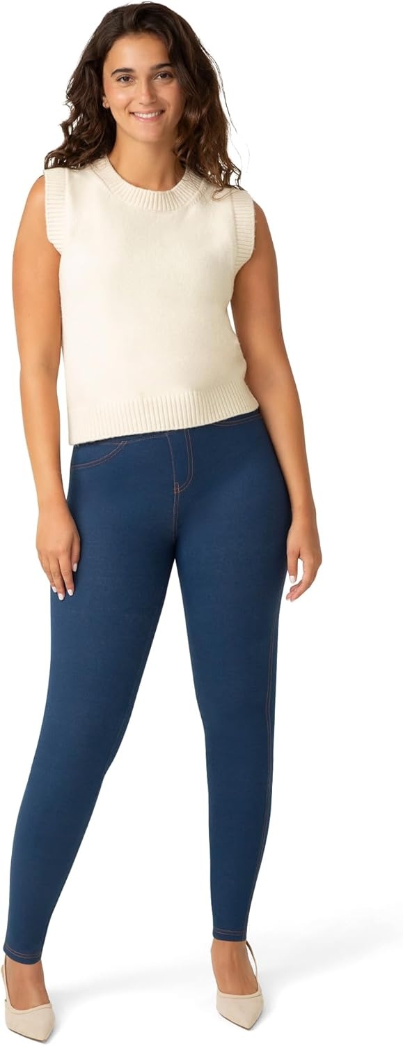 image:imageNo Nonsense Womens Stretch Denim Leggings with PocketsMedium Wash