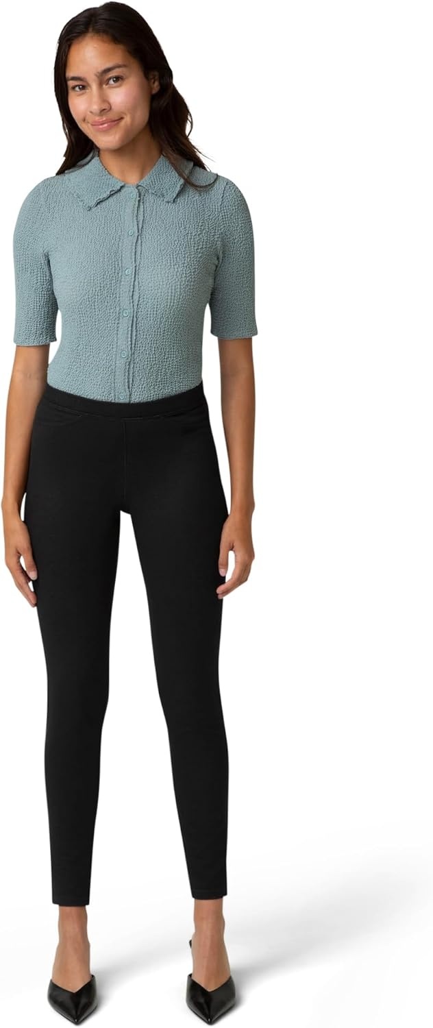 image:imageNo Nonsense Womens Stretch Denim Leggings with PocketsMedium WashBlack 2 Pair Pack
