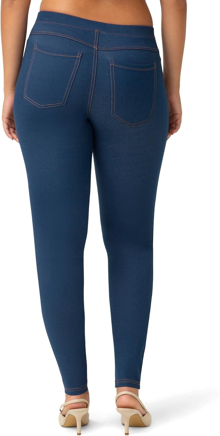 image:imageNo Nonsense Womens Stretch Denim Leggings with PocketsMedium WashBlack 2 Pair Pack