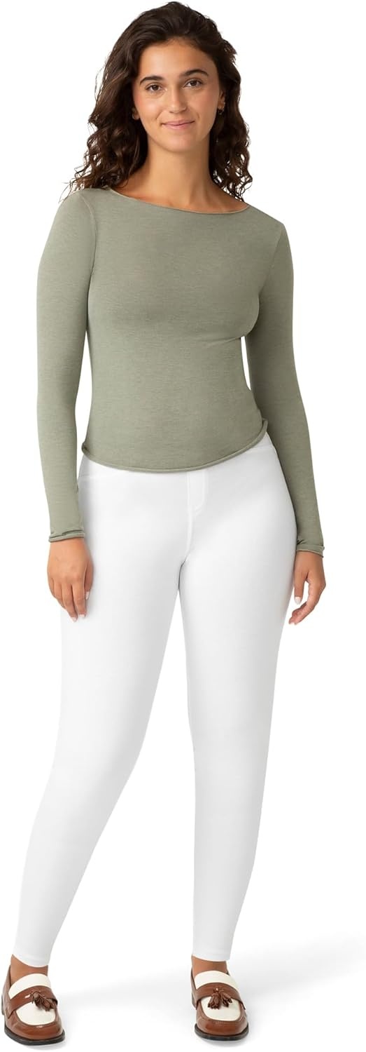 image:imageNo Nonsense Womens Stretch Denim Leggings with PocketsWhite