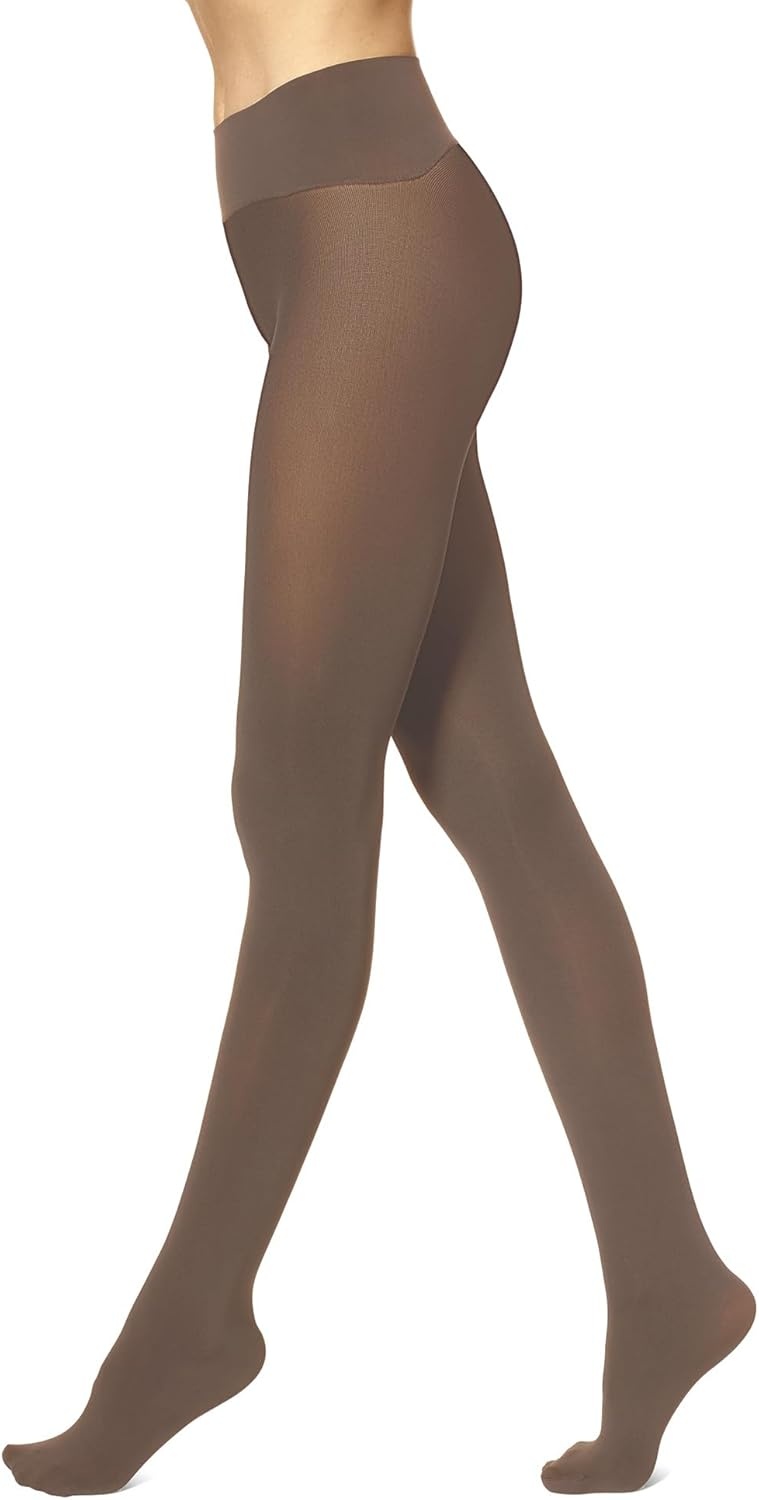 image:imageNo Nonsense Womens Yoga Waistband Blackout Tights 2 Pair PackCocoaCocoa