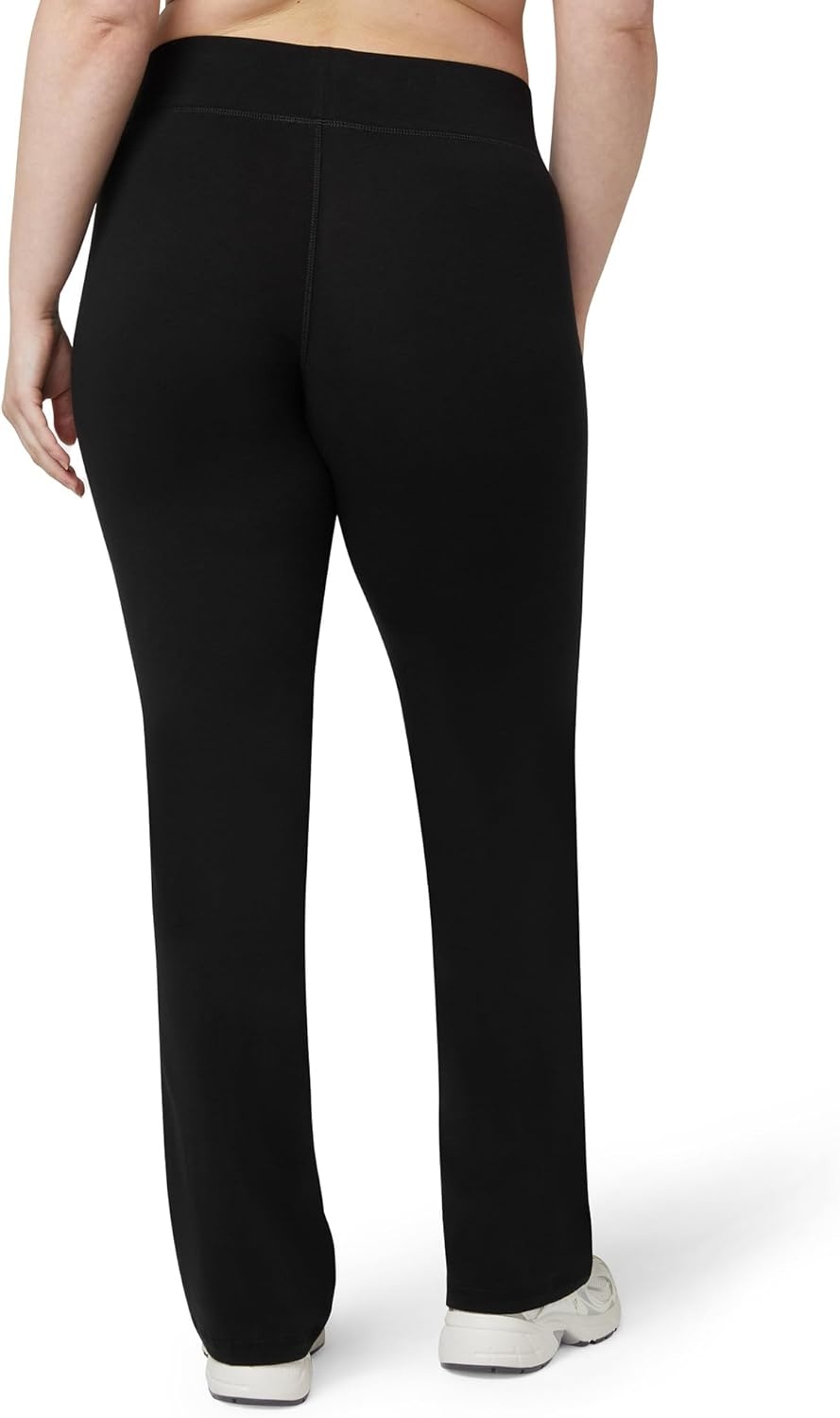 image:imageNo nonsense Lounge Yoga Pants for Women Flared Cotton Leggings 325 Inseam Wide WaistbandBlackNavy 2 Pair Pack