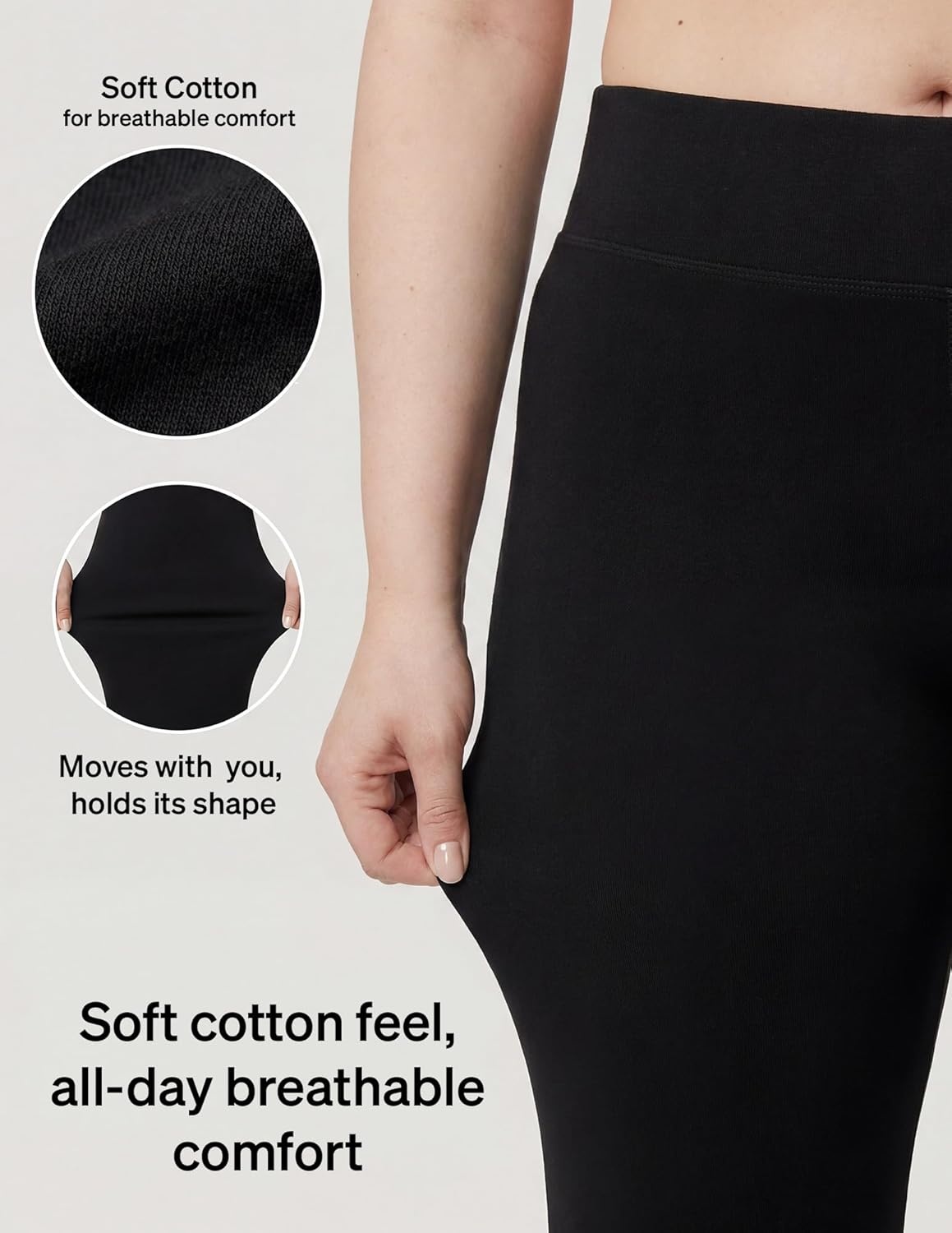 image:imageNo nonsense Lounge Yoga Pants for Women Flared Cotton Leggings 325 Inseam Wide WaistbandNavy