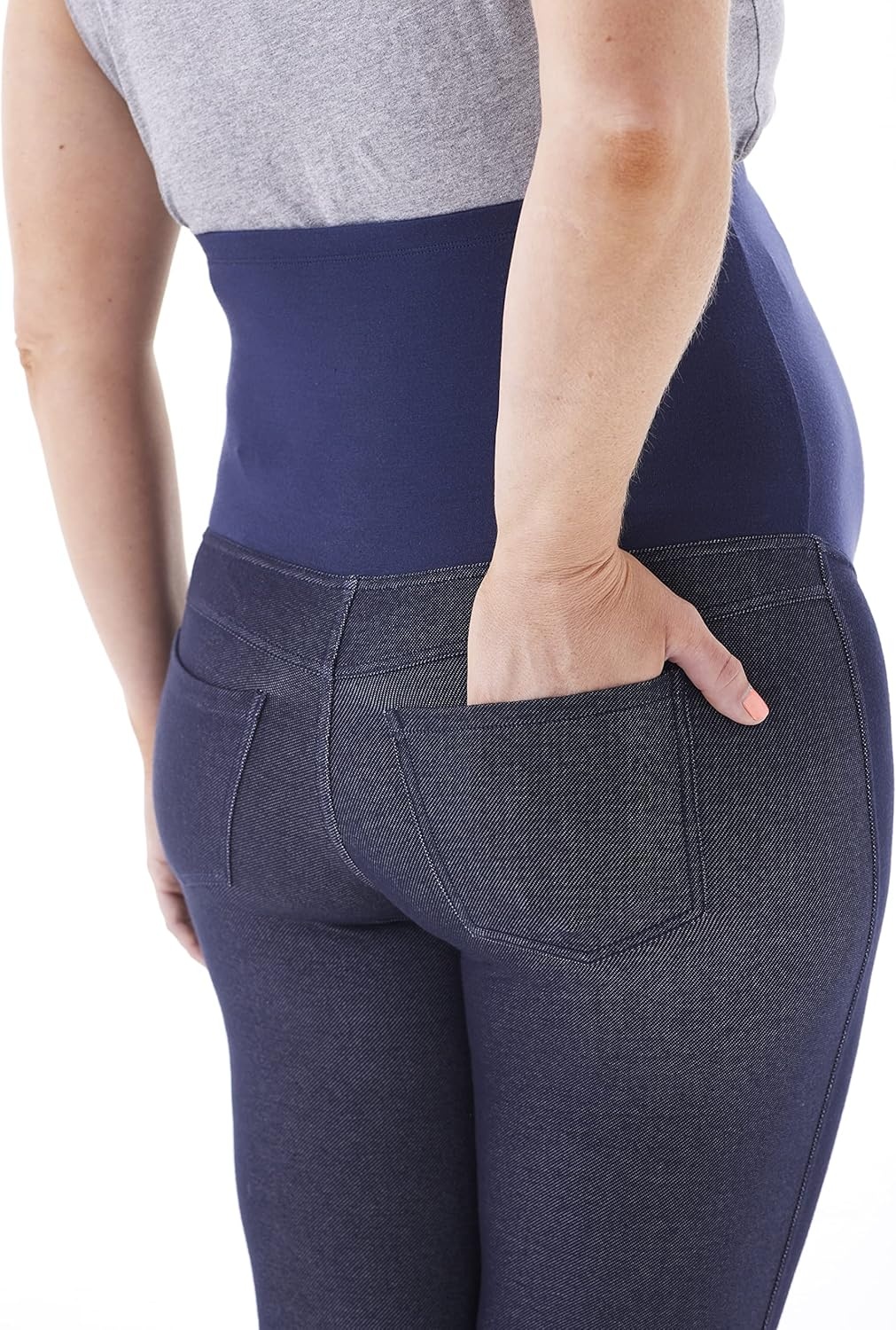 image:imageNo nonsense Maternity Denim LeggingDark Wash Faux Denim
