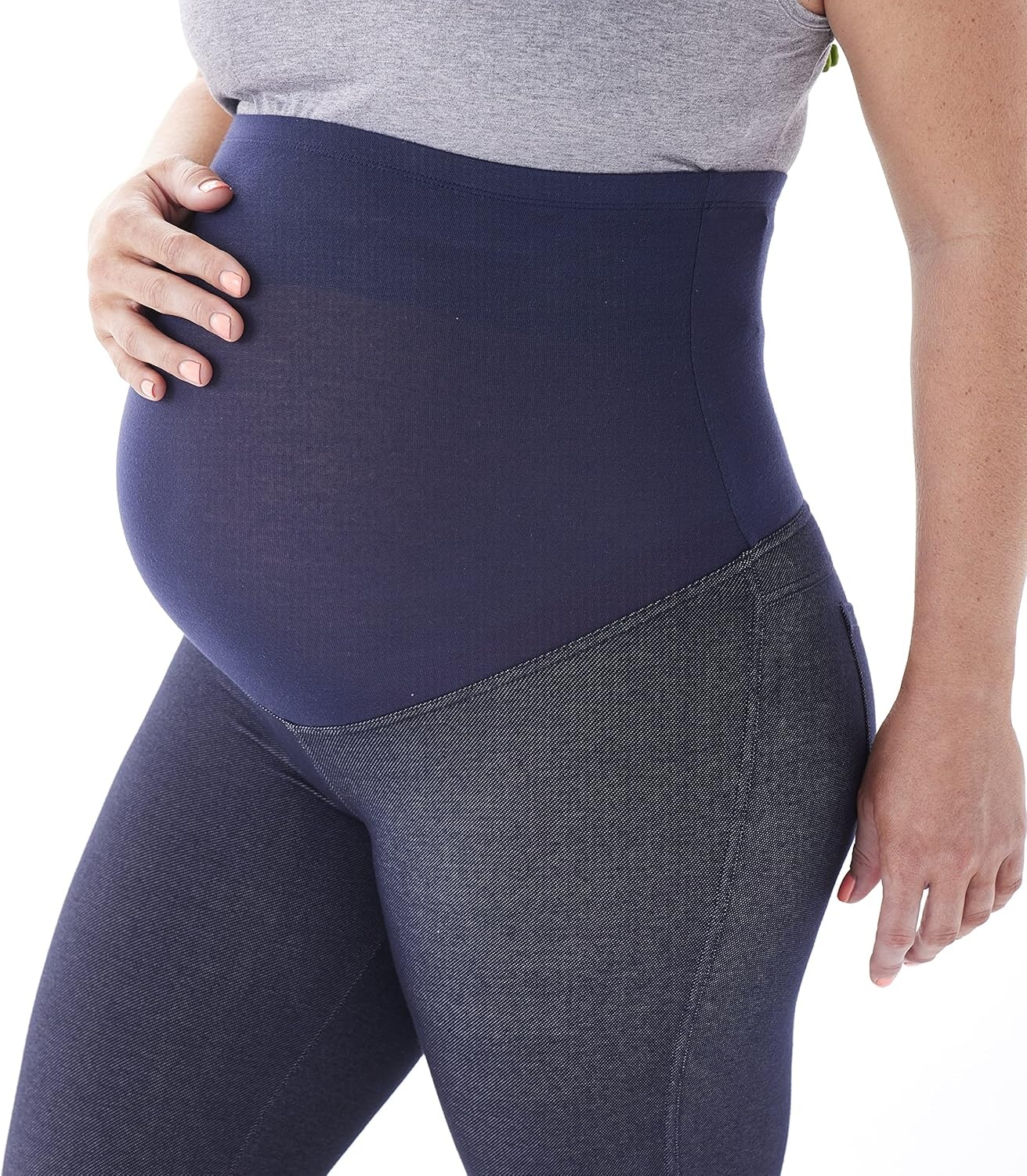 image:imageNo nonsense Maternity Denim LeggingDark Wash Faux Denim
