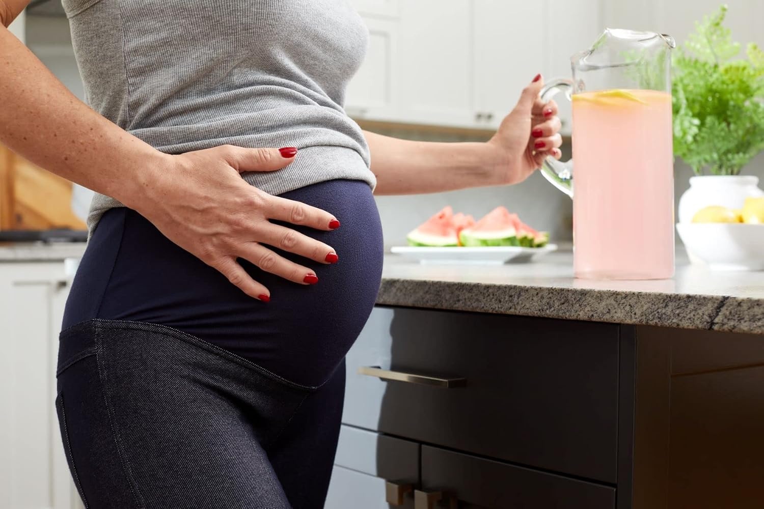 image:imageNo nonsense Maternity Denim LeggingDark Wash Faux Denim