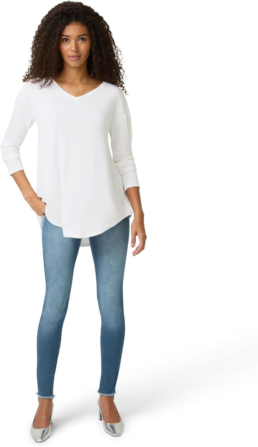 image:imageNo nonsense Womens Frayed Edge Denim LeggingsMedium Wash
