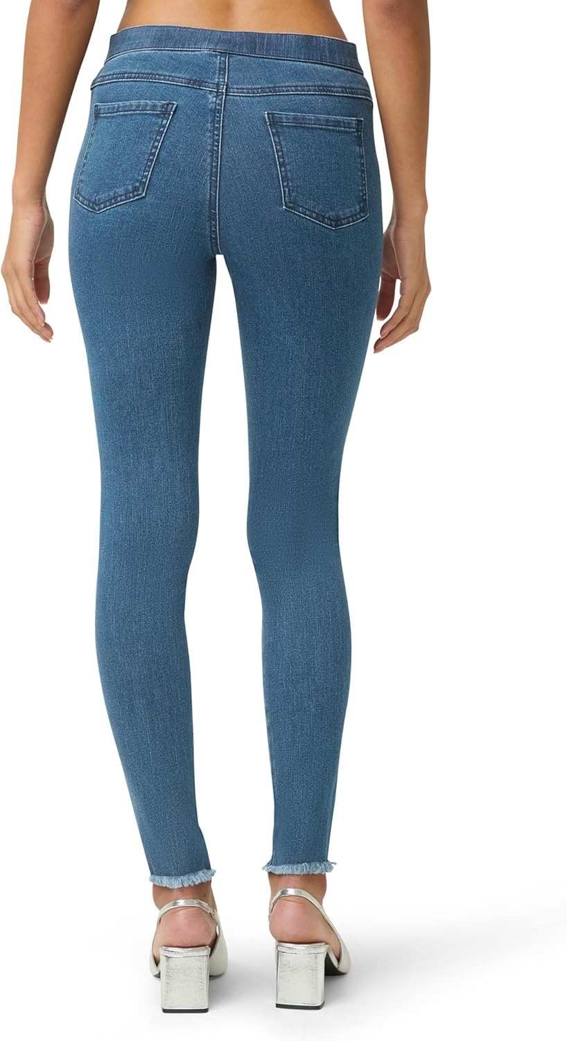 image:imageNo nonsense Womens Frayed Edge Denim LeggingsMedium Wash