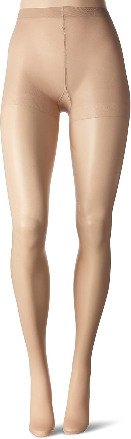 image:imageNo nonsense Womens Graduated Compression Control Top Pantyhose Sheer Leg Firming ControlBare Bisque 3 Pair Pack