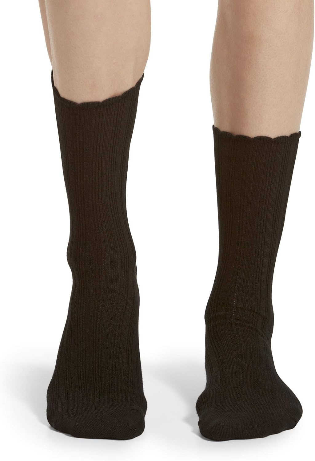 image:imageNo nonsense Womens Scallop Pointelle Crew SockBlack 9 Pair Pack