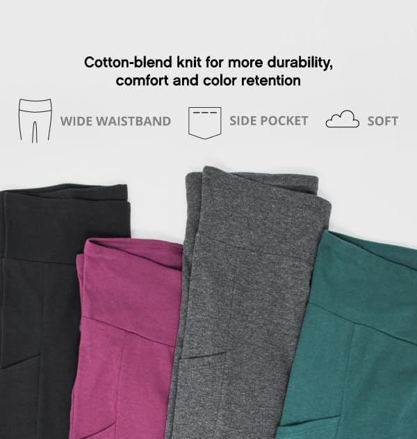 image:imageNo nonsense Womens Soft Cotton Capri Leggings with Side Pockets Workout Stretch Pull On PantsBlack