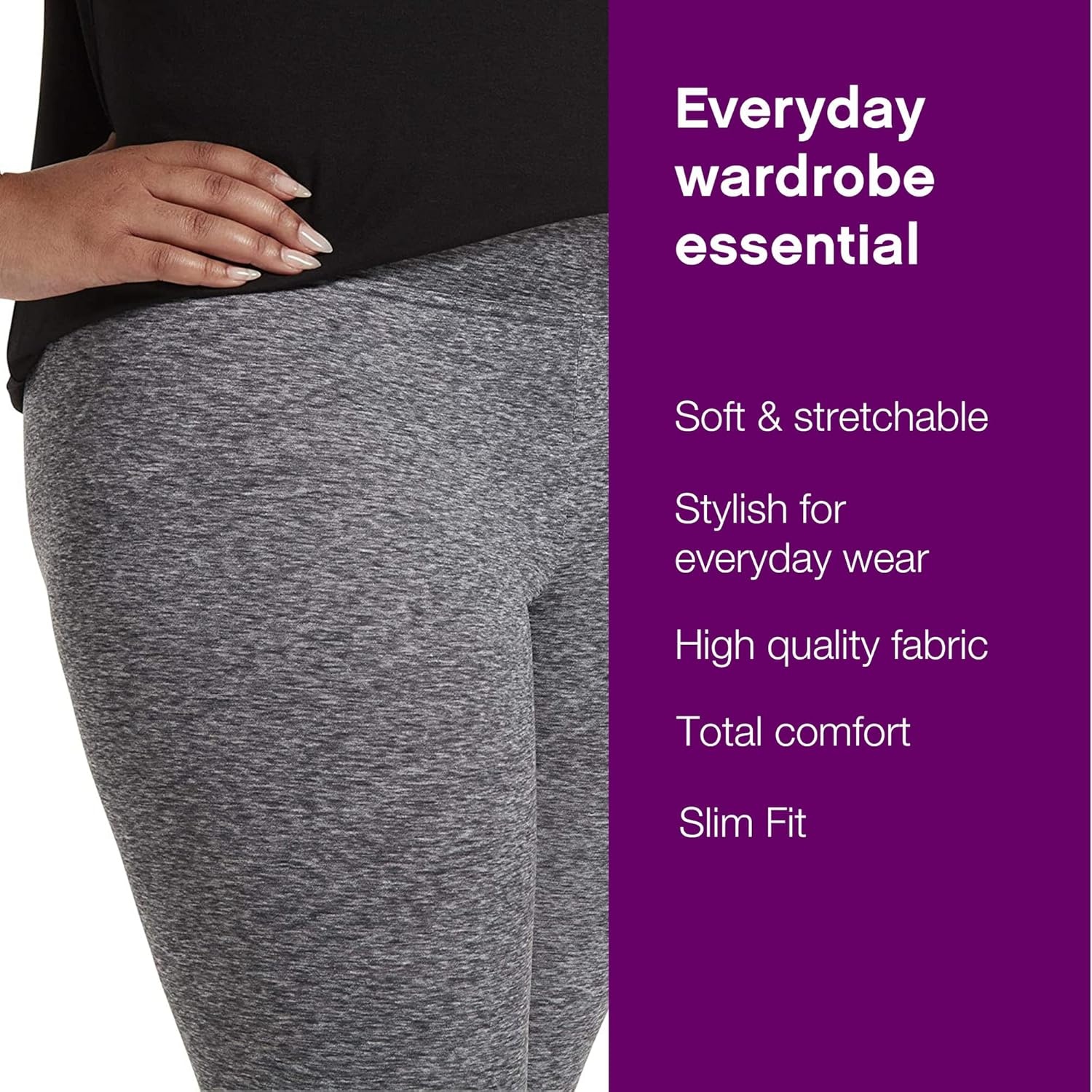 image:imageNo nonsense Womens Wide Waistband Active LeggingsBlackWhite