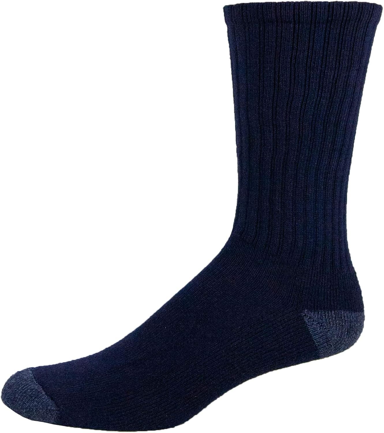image:imageNo nonsense mens Ribbed Cushion Crew 6 Pair PackBlackBlackBlackBlackNavyCharcoal