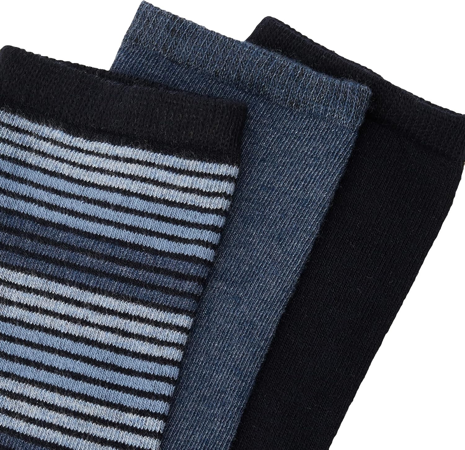 image:imageNo nonsense womens Flat Knit Crew SockJeans Stripe Navy Navy Heather 9 Pair Pack