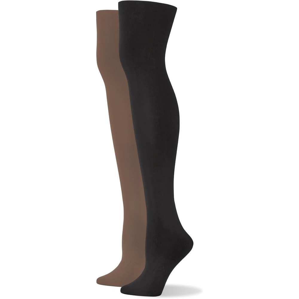 image:imageNo Nonsense Womens Yoga Waistband Blackout Tights 2 Pair PackBlackCocoa