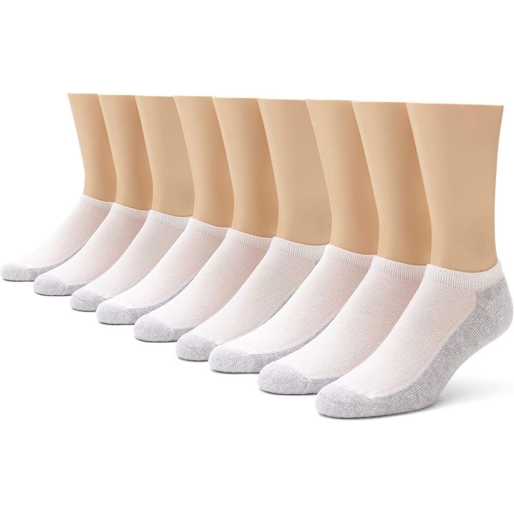 image:imageNo nonsense Mens Cushioned No Show SocksWhite 9 Pair Pack