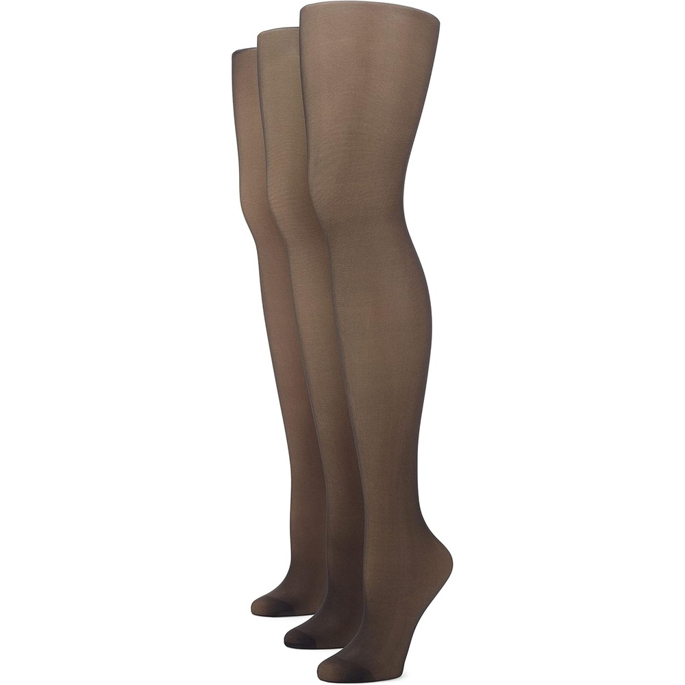 image:imageNo nonsense Womens Graduated Compression Control Top Pantyhose Sheer Leg Firming ControlMidnight Black 3 Pair Pack