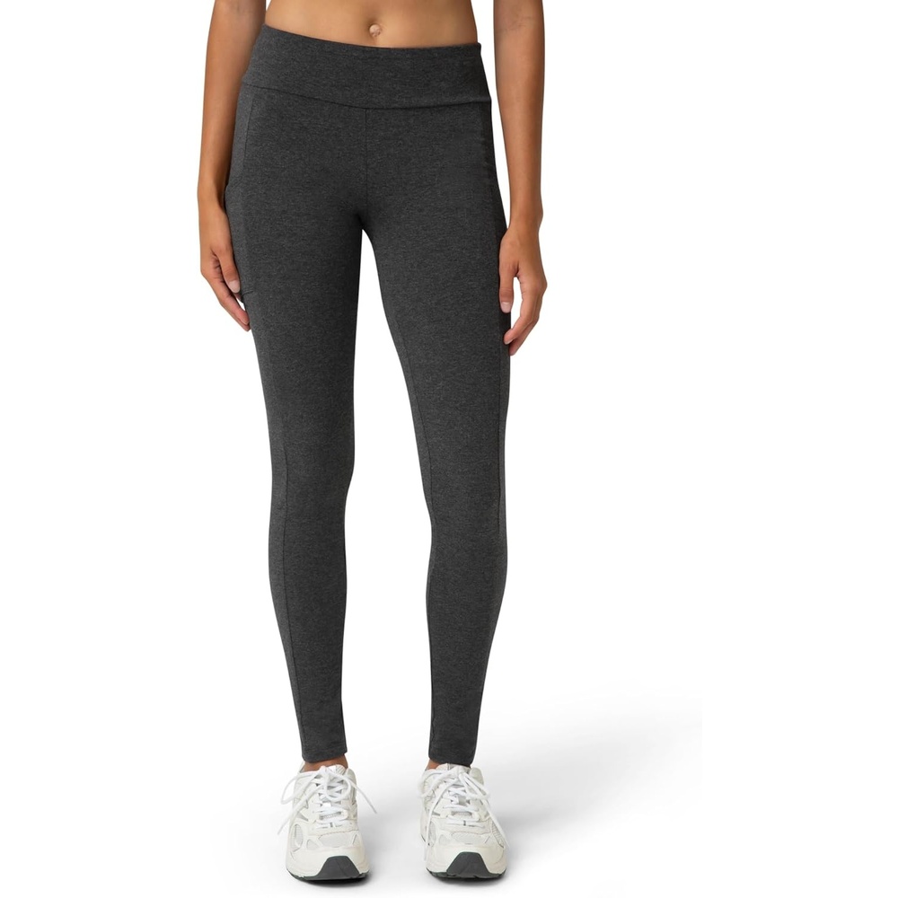 image:imageNo nonsense Womens Soft Cotton Leggings with Side Pockets Workout Stretch Pull On PantsCharcoal Heather