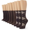 Espresso Argyle/Caribou Heather/Espresso - 9 Pair Pack