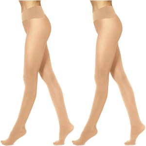 image:imageNo Nonsense Womens Yoga Waistband Blackout Tights 2 Pair PackBeige Mist  2 Pair Pack