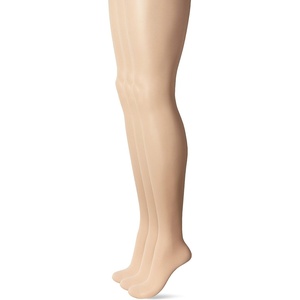 image:imageNo nonsense Womens Graduated Compression Control Top Pantyhose  Sheer Leg Firming ControlBare Bisque  3 Pair Pack