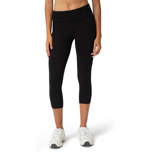 image:imageNo nonsense Womens Soft Cotton Capri Leggings with Side Pockets Workout Stretch Pull On PantsBlack
