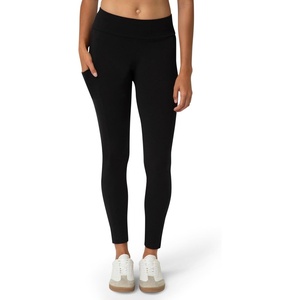 image:imageNo nonsense Womens Soft Cotton Leggings with Side Pockets Workout Stretch Pull On PantsBlack