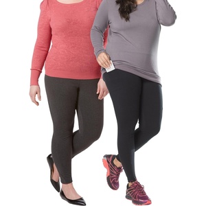 image:imageNo nonsense Womens Soft Cotton Leggings with Side Pockets Workout Stretch Pull On PantsBlackCharcoal Heather  2 Pair Pack