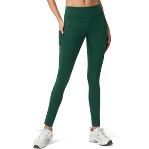 image:imageNo nonsense Womens Soft Cotton Leggings with Side Pockets Workout Stretch Pull On PantsBottle Green