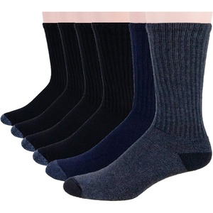image:imageNo nonsense mens Ribbed Cushion Crew  6 Pair PackBlackBlackBlackBlackNavyCharcoal