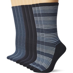 image:imageNo nonsense womens Flat Knit Crew SockJeans Stripe  Navy  Navy Heather  9 Pair Pack