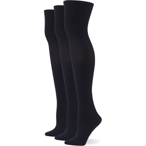 image:imageNo nonsense womens Great Shapes Diamond Texture Control Top TightsBlack  3 Pair Pack