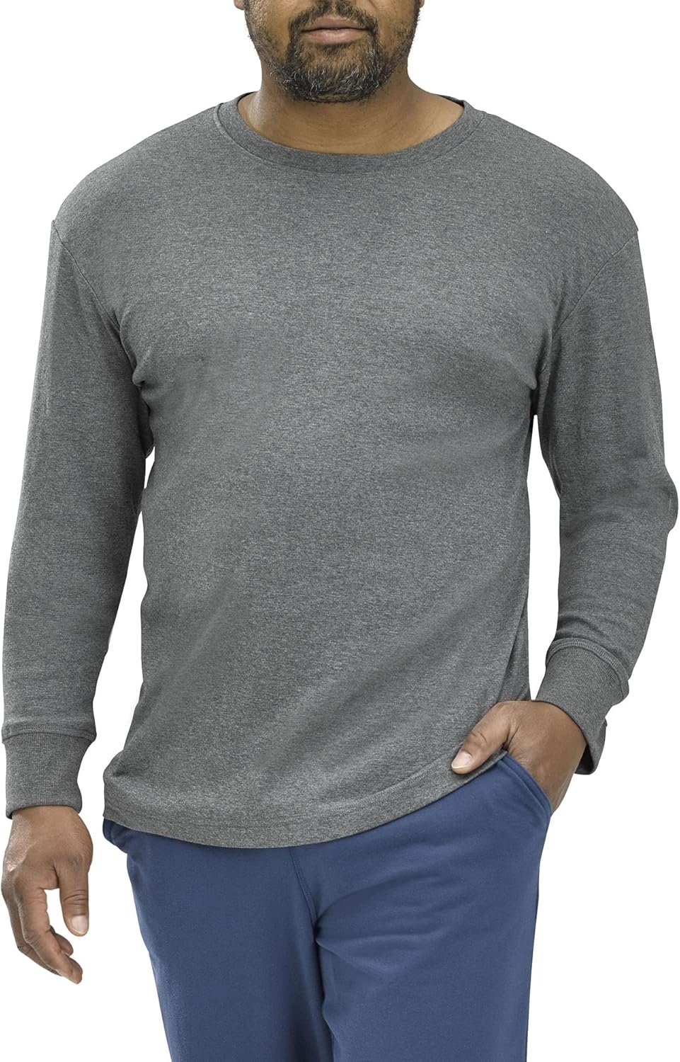 image:imageNo Nonsense Unisex Adult Green Threads Adult Unisex Long Sleeve TShirtCharcoal Heather