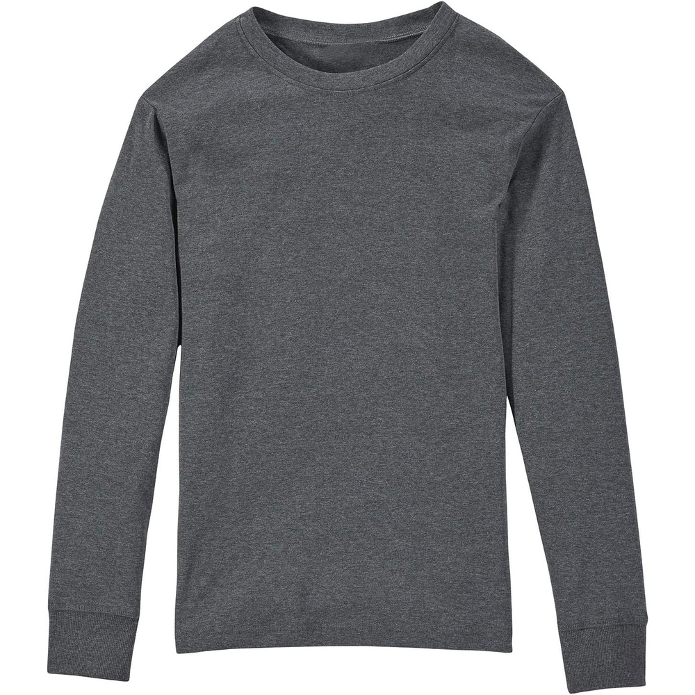 image:imageNo Nonsense Unisex Adult Green Threads Adult Unisex Long Sleeve TShirtCharcoal Heather